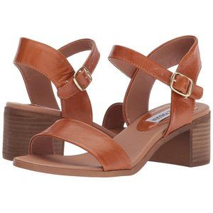 Steve Madden April Leather Sandal Stacked Heel